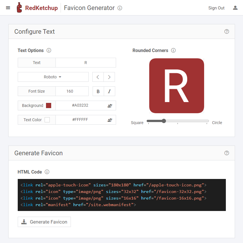 Favicon Generator Favicon From Text Or Image RedKetchup